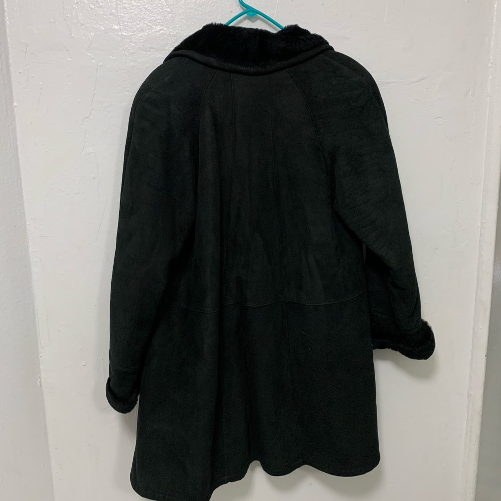Genuine Suede and Shearling Coat - Picture 2 of 8
